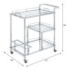 ACME Splinter Serving Cart, Clear Glass & Chrome Finish 98215