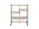 Vorrik Serving Cart; Gold & White-Washed YF
