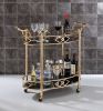 Ottesen Serving Cart; Gold & Black Glass YF