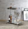 ACME Splinter Serving Cart, Clear Glass & Chrome Finish 98215
