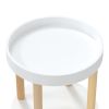 3-tier Trolley White 15"x15"x32.3" Engineered Wood&Solid Wood Pine