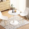 31.50"Modern Octagonal Coffee Table with MDF Table Top,Metal Base, for Dining Room, Kitchen, Living Room,White