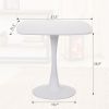 White Square Dining Table, Modern Tulip Kitchen Dinner Table with Pesdestal Base for 2 or 4 Persons, White
