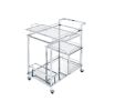 ACME Splinter Serving Cart, Clear Glass & Chrome Finish 98215