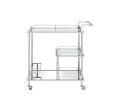 ACME Splinter Serving Cart, Clear Glass & Chrome Finish 98215