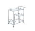 ACME Splinter Serving Cart, Clear Glass & Chrome Finish 98215