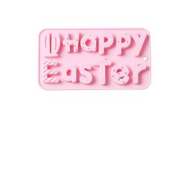 Happy Easter English Letters Silicone Mold (Color: pink)