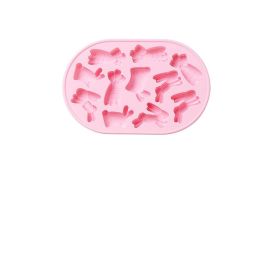 11 Rabbit Silicone Mold Carrot Chocolate Candy (Color: pink)