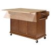 Cambridge Natural Wood Top Kitchen Island with Storage